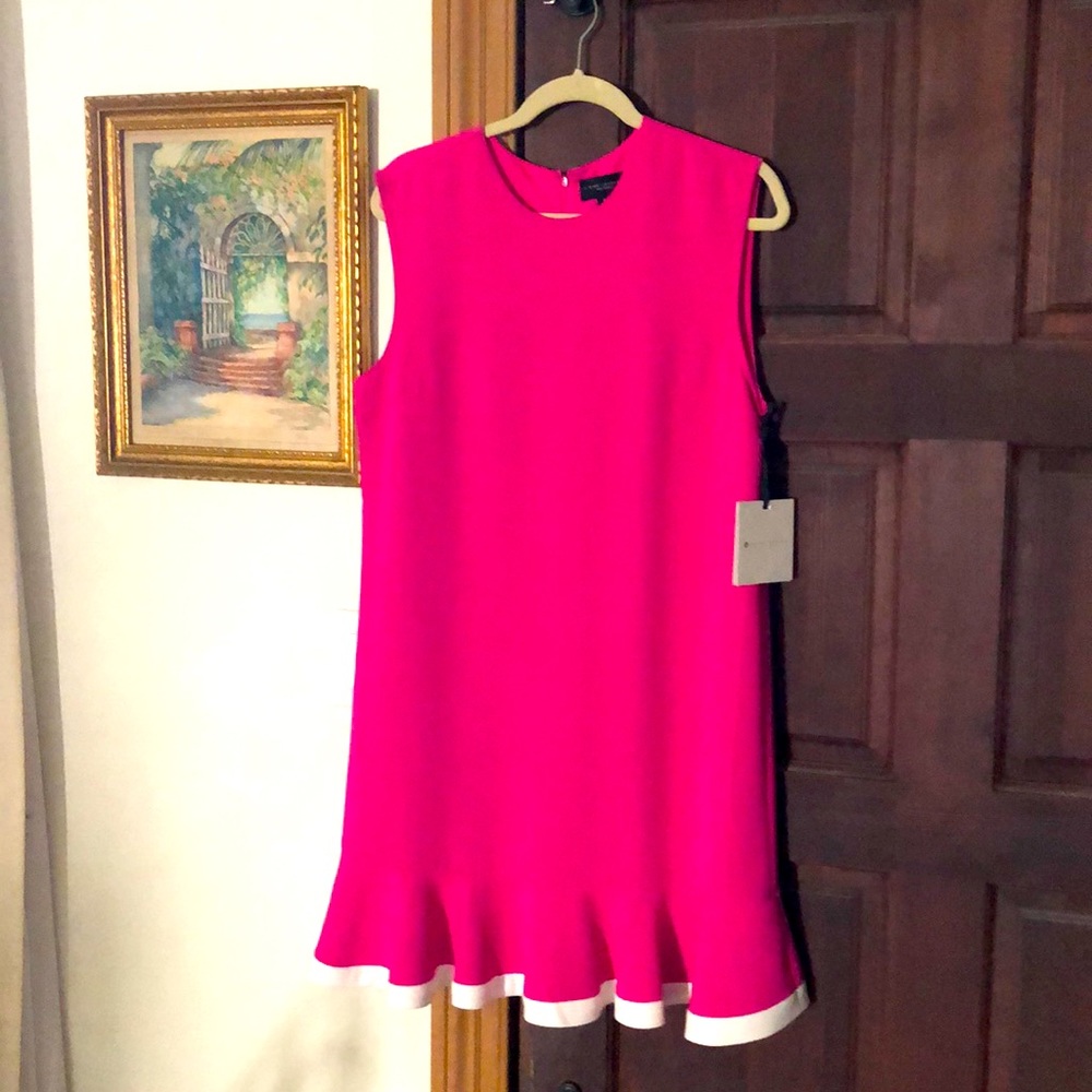 Victoria Beckham hot pink sleeveless dress. New.